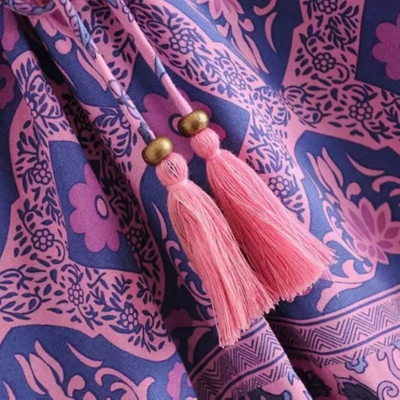 SOLD OUT Purple & Pink Boho Gypsy Maxi Tank Summer Dress - Picture 6 of 6